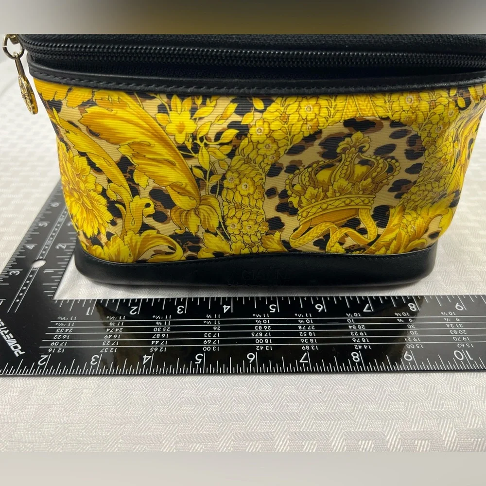 3195: Gianni Versace Baroque & Leopard Print Vanity Cosmetic Case